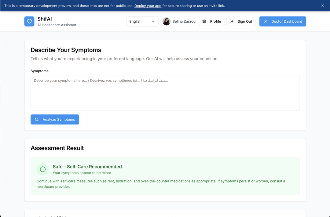 ShifAI: AI-Powered Healthcare Assistant