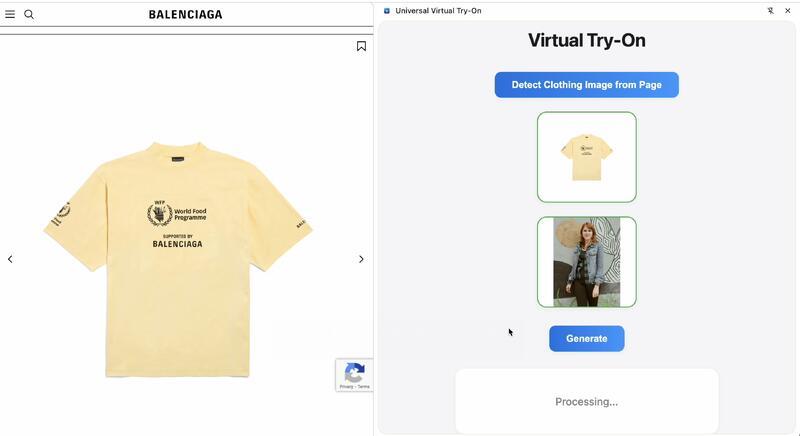 Universal Virtual Try-On Chrome Extension – AI-Powered Clothing Fitting for Any Online Store