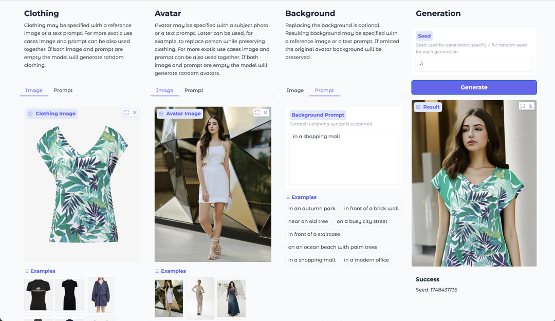 Selina’s Custom Virtual Fashion Studio – AI-Powered Virtual Try-On Web App